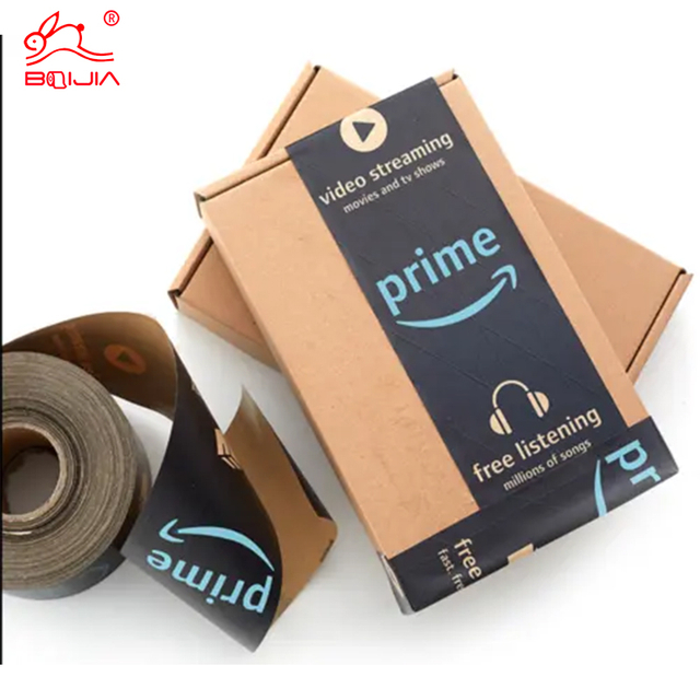 Cinta de embalaje de papel Kraft reforzada activada por agua personalizada de fábrica adecuada para impresión de logotipos de Amazon