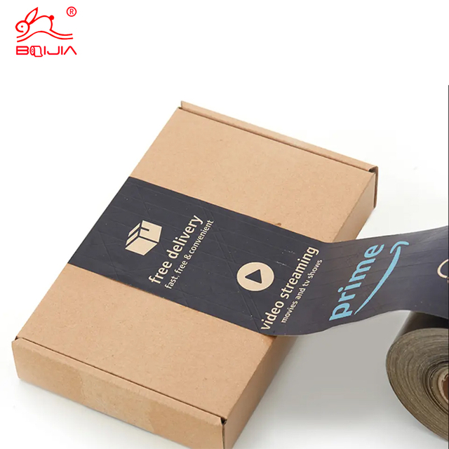Fabricante personalizado de cinta de embalaje de papel Kraft pegado activado con agua con logotipo de impresión de Amazon